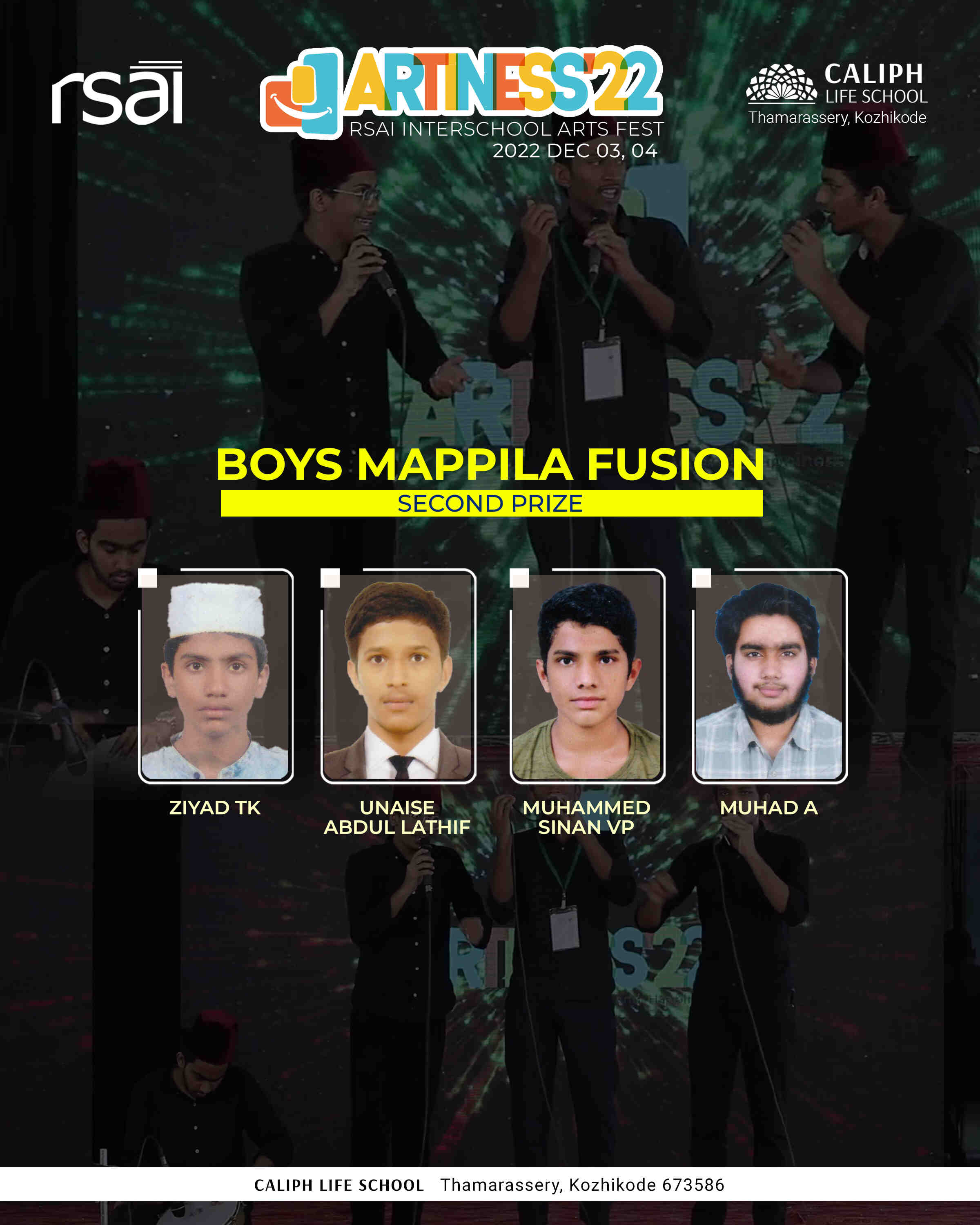 SECOND PRIZE IN MAPPILA FUSION, ARTINESS 2022